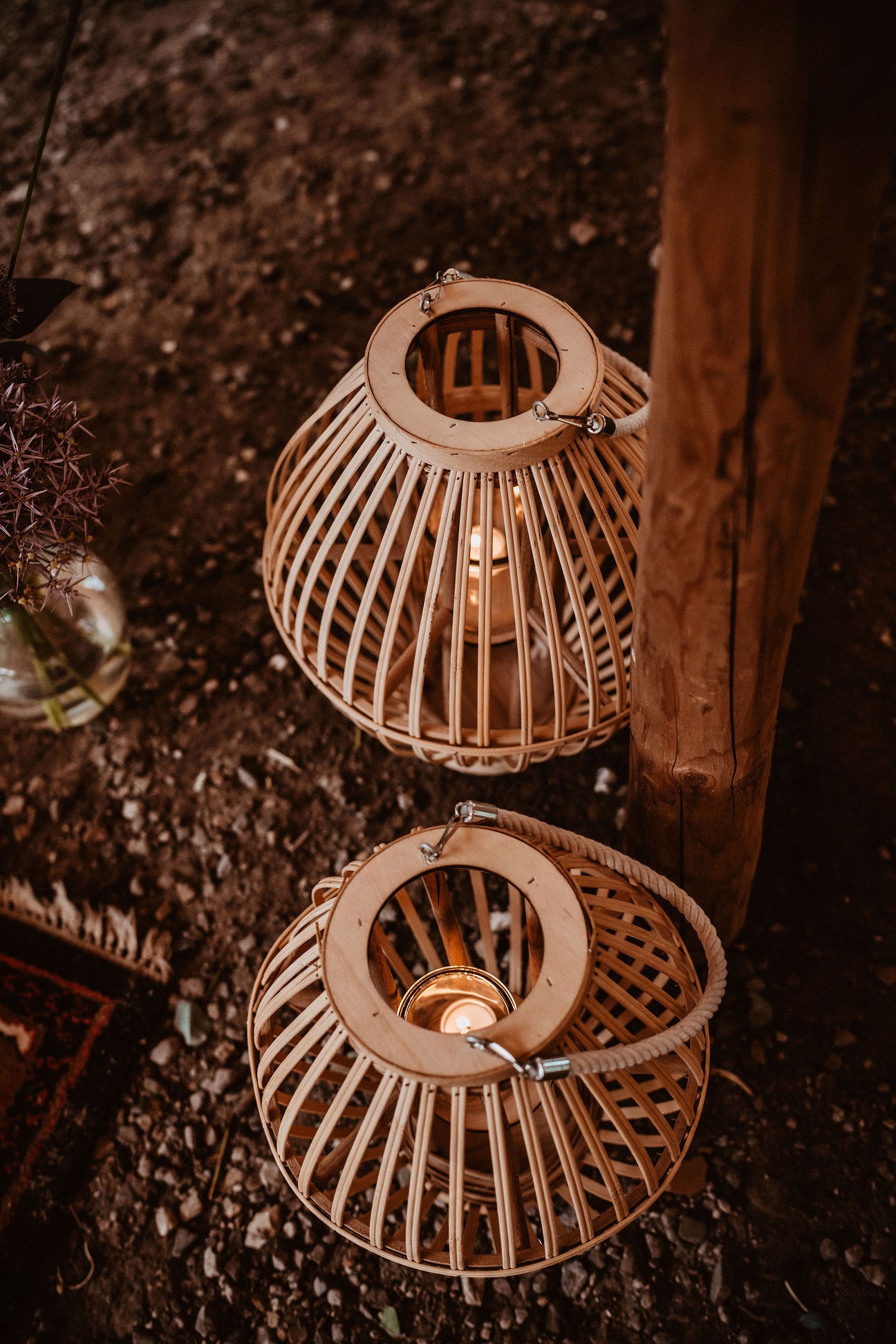 Rattan Windlicht